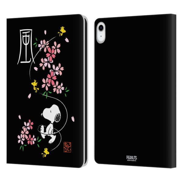 Peanuts Oriental Snoopy Cherry Blossoms Leather Book Wallet Case Cover For Apple iPad 10.9 (2022)