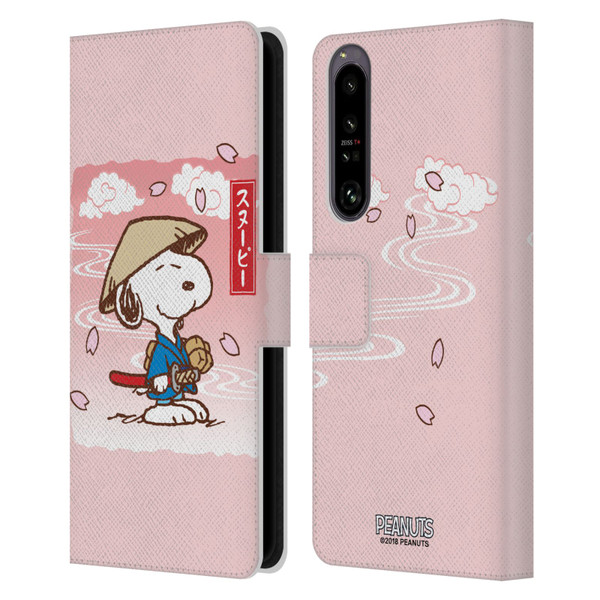 Peanuts Oriental Snoopy Samurai Leather Book Wallet Case Cover For Sony Xperia 1 IV