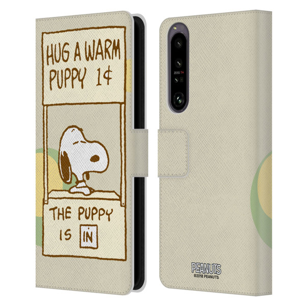Peanuts Snoopy Hug Warm Leather Book Wallet Case Cover For Sony Xperia 1 IV