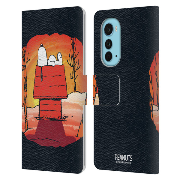 Peanuts Spooktacular Snoopy Leather Book Wallet Case Cover For Motorola Edge (2022)