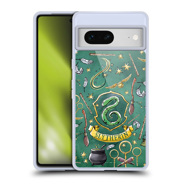 Harry Potter Deathly Hallows XIII Slytherin Pattern Soft Gel Case for Google Pixel 7