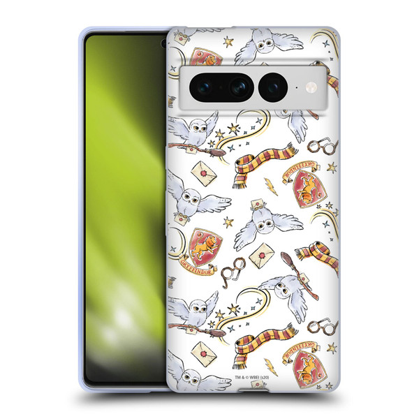 Harry Potter Deathly Hallows XIII Hedwig Owl Pattern Soft Gel Case for Google Pixel 7 Pro