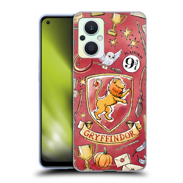 Harry Potter Deathly Hallows XIII Gryffindor Pattern Soft Gel Case for OPPO Reno8 Lite