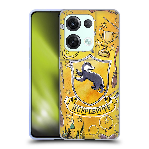 Harry Potter Deathly Hallows XIII Hufflepuff Pattern Soft Gel Case for OPPO Reno8 Pro