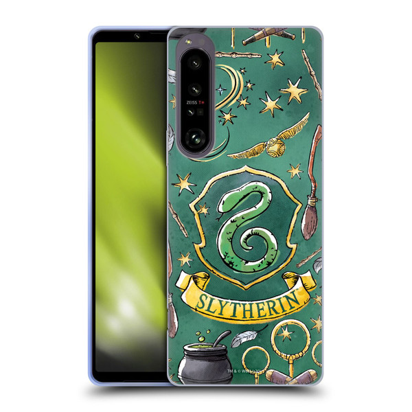 Harry Potter Deathly Hallows XIII Slytherin Pattern Soft Gel Case for Sony Xperia 1 IV
