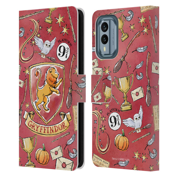 Harry Potter Deathly Hallows XIII Gryffindor Pattern Leather Book Wallet Case Cover For Nokia X30