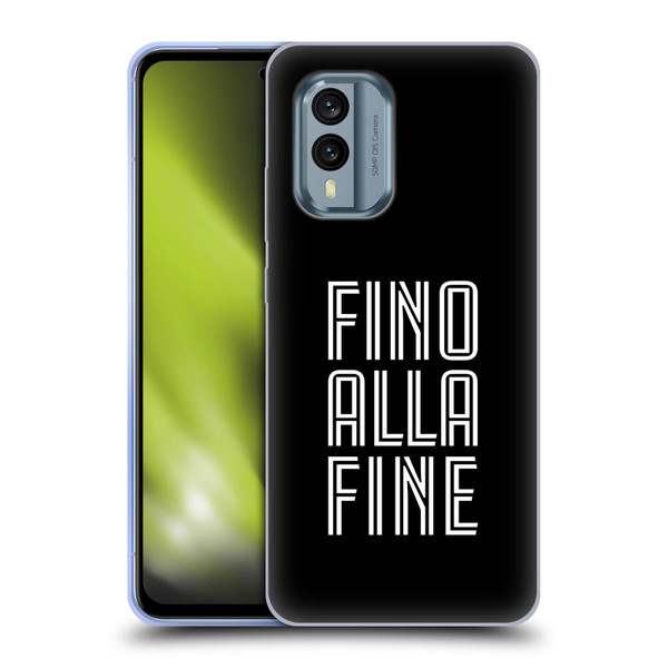 Juventus Football Club Type Fino Alla Fine Black Soft Gel Case for Nokia X30