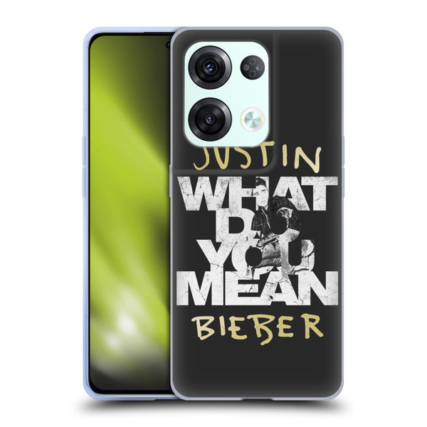 Justin Bieber Purpose B&w What Do You Mean Typography Soft Gel Case for OPPO Reno8 Pro
