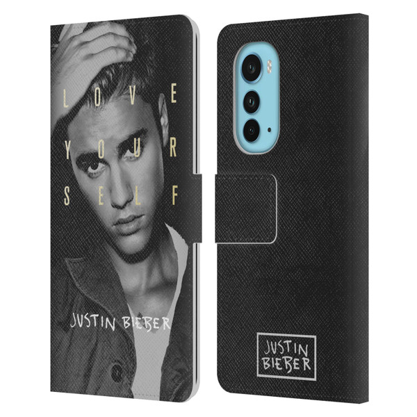 Justin Bieber Purpose B&w Love Yourself Leather Book Wallet Case Cover For Motorola Edge (2022)