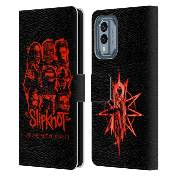 Slipknot We Are Not Your Kind Red Patch Leather Book Wallet Case Cover For Nokia X30