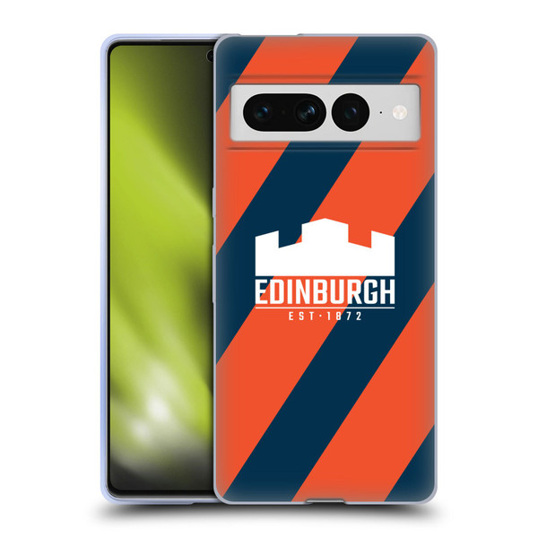 Edinburgh Rugby Logo Art Diagonal Stripes Soft Gel Case for Google Pixel 7 Pro