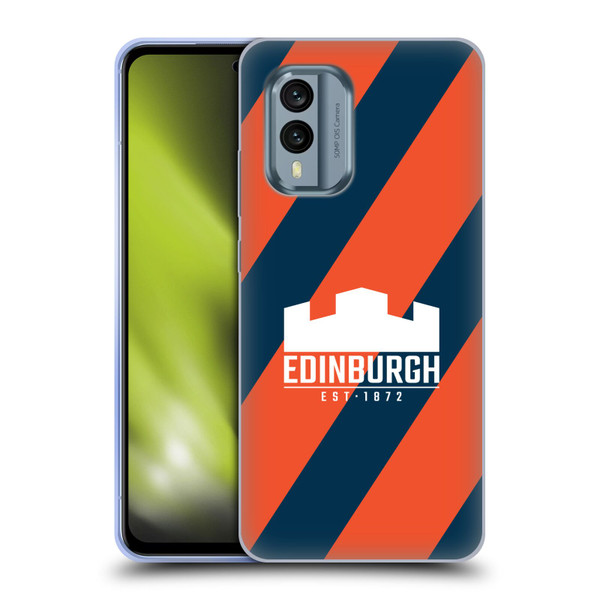 Edinburgh Rugby Logo Art Diagonal Stripes Soft Gel Case for Nokia X30