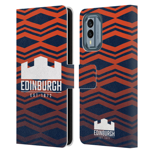 Edinburgh Rugby Graphics Pattern Gradient Leather Book Wallet Case Cover For Nokia X30