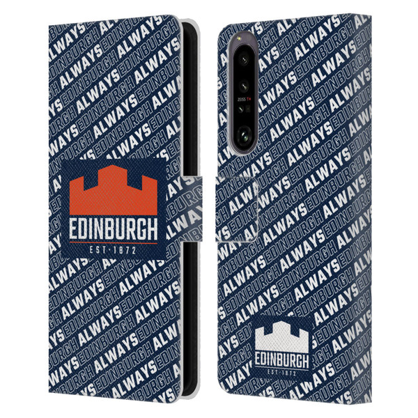 Edinburgh Rugby Graphics Logo Pattern Leather Book Wallet Case Cover For Sony Xperia 1 IV