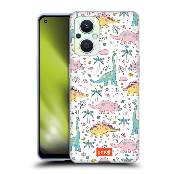 emoji® Cutesy Dinosaurs Soft Gel Case for OPPO Reno8 Lite