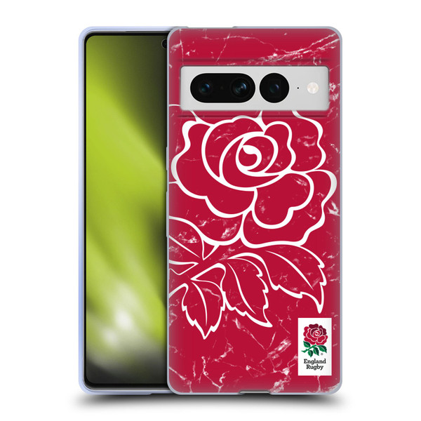 England Rugby Union Marble Red Soft Gel Case for Google Pixel 7 Pro