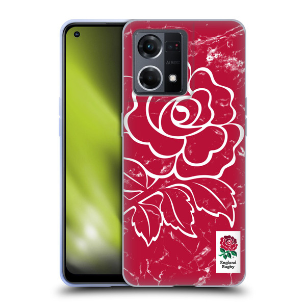 England Rugby Union Marble Red Soft Gel Case for OPPO Reno8 4G