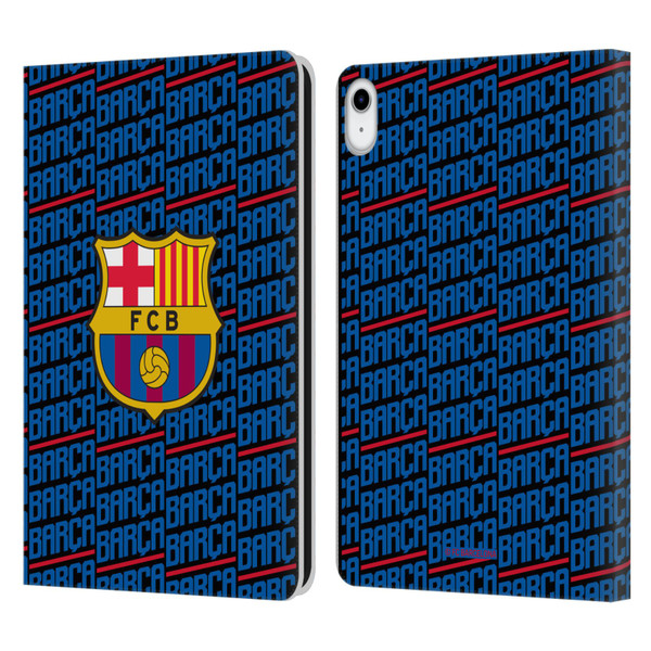 FC Barcelona Crest Patterns Barca Leather Book Wallet Case Cover For Apple iPad 10.9 (2022)