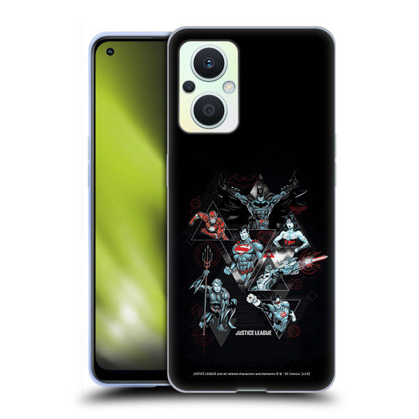 Justice League DC Comics Dark Electric Graphics Heroes Triangle Soft Gel Case for OPPO Reno8 Lite