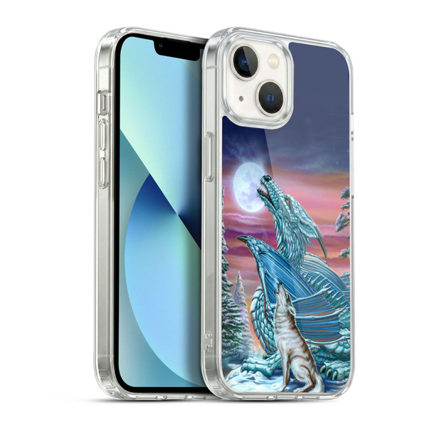 Ed Beard Jr Dragons Moon Song Wolf Moon Soft Gel Case for Apple iPhone 13