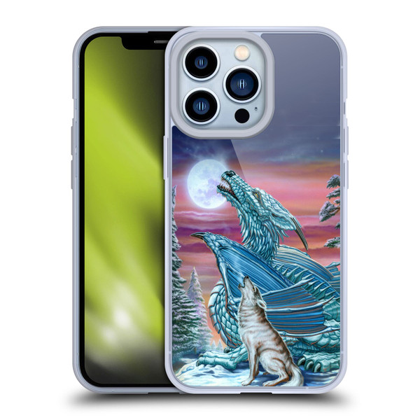 Ed Beard Jr Dragons Moon Song Wolf Moon Soft Gel Case for Apple iPhone 13 Pro