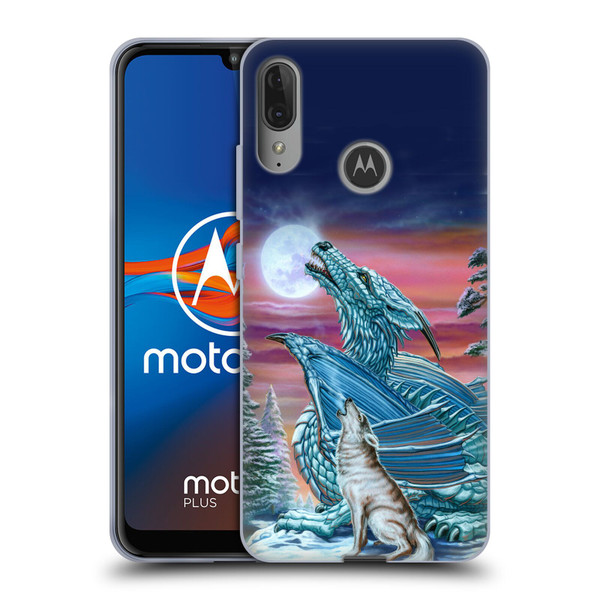 Ed Beard Jr Dragons Moon Song Wolf Moon Soft Gel Case for Motorola Moto E6 Plus