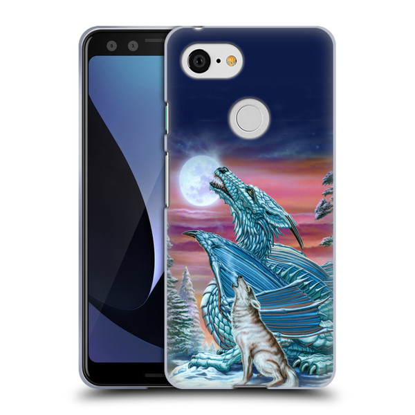 Ed Beard Jr Dragons Moon Song Wolf Moon Soft Gel Case for Google Pixel 3