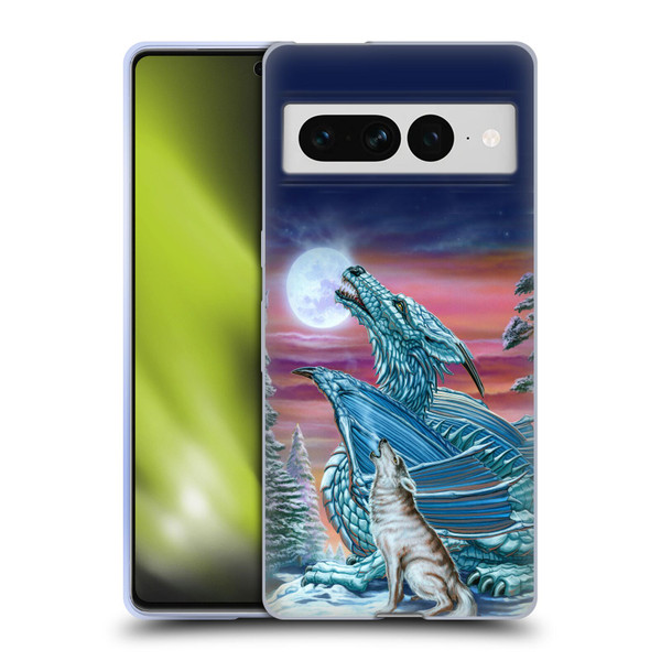 Ed Beard Jr Dragons Moon Song Wolf Moon Soft Gel Case for Google Pixel 7 Pro