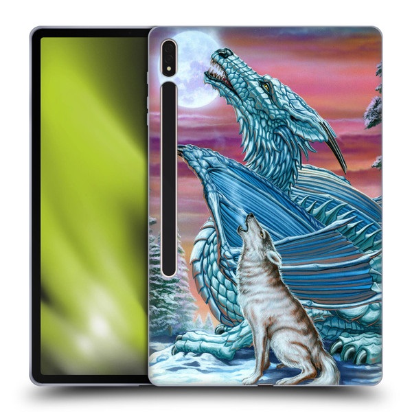 Ed Beard Jr Dragons Moon Song Wolf Moon Soft Gel Case for Samsung Galaxy Tab S8 Plus
