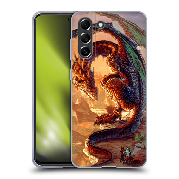 Ed Beard Jr Dragons Bravery Misplaced Soft Gel Case for Samsung Galaxy S21 FE 5G