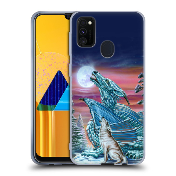 Ed Beard Jr Dragons Moon Song Wolf Moon Soft Gel Case for Samsung Galaxy M30s (2019)/M21 (2020)