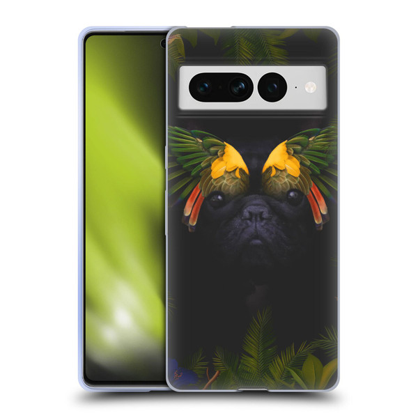 Klaudia Senator French Bulldog 2 Bird Feathers Soft Gel Case for Google Pixel 7 Pro