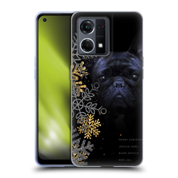 Klaudia Senator French Bulldog 2 Snow Flakes Soft Gel Case for OPPO Reno8 4G