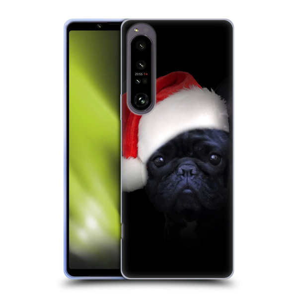 Klaudia Senator French Bulldog 2 Christmas Hat Soft Gel Case for Sony Xperia 1 IV