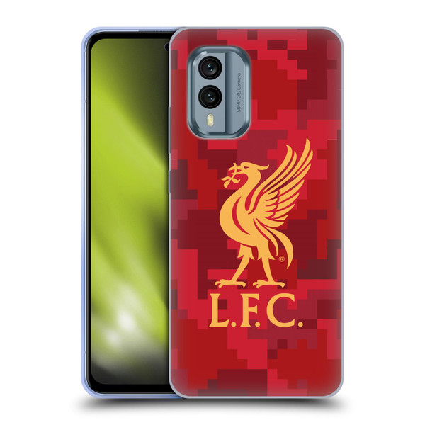 Liverpool Football Club Digital Camouflage Home Red Soft Gel Case for Nokia X30