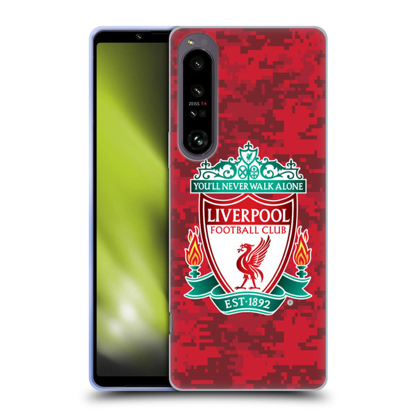 Liverpool Football Club Digital Camouflage Home Red Crest Soft Gel Case for Sony Xperia 1 IV