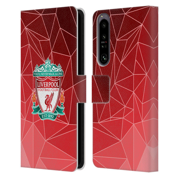 Liverpool Football Club Crest & Liverbird 2 Geometric Leather Book Wallet Case Cover For Sony Xperia 1 IV