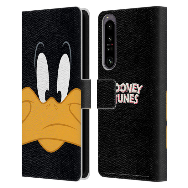 Looney Tunes Full Face Daffy Duck Leather Book Wallet Case Cover For Sony Xperia 1 IV