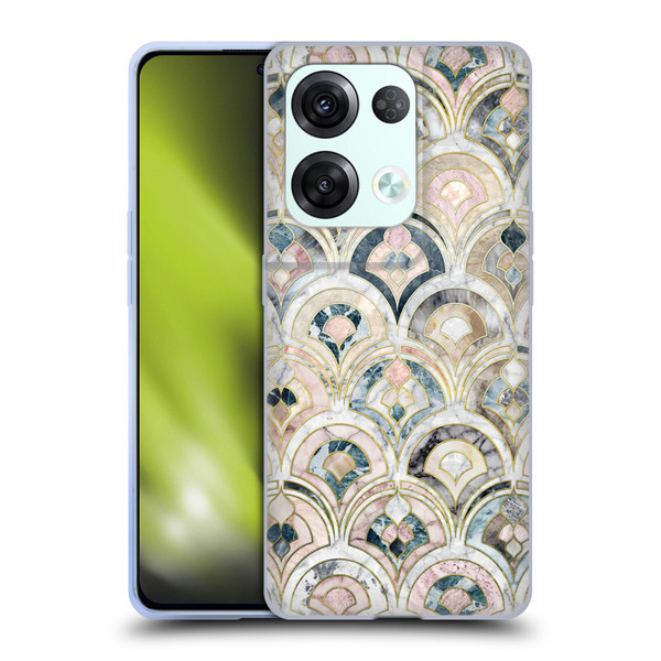 Micklyn Le Feuvre Marble Patterns Art Deco Tiles In Soft Pastels Soft Gel Case for OPPO Reno8 Pro