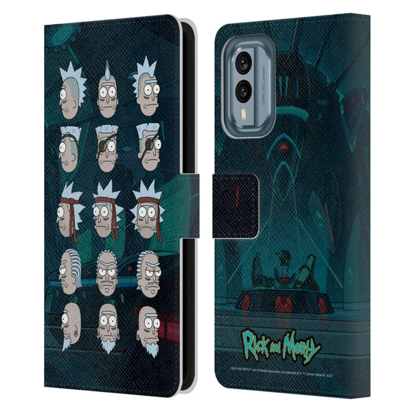 Rick And Morty Season 3 Character Art Seal Team Ricks Leather Book Wallet Case Cover For Nokia X30