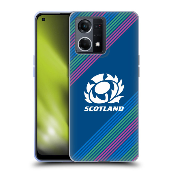 Scotland Rugby Graphics Stripes Soft Gel Case for OPPO Reno8 4G