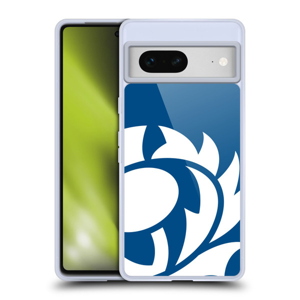 Scotland Rugby Oversized Thistle Saltire Blue Soft Gel Case for Google Pixel 7