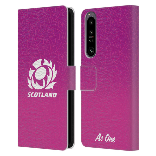 Scotland Rugby Graphics Gradient Pattern Leather Book Wallet Case Cover For Sony Xperia 1 IV