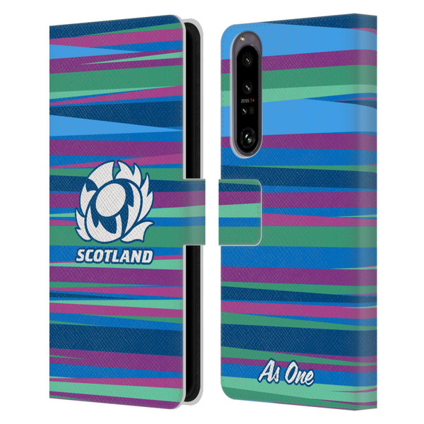 Scotland Rugby Graphics Training Pattern Leather Book Wallet Case Cover For Sony Xperia 1 IV