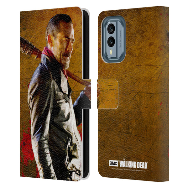 AMC The Walking Dead Negan Lucille 1 Leather Book Wallet Case Cover For Nokia X30