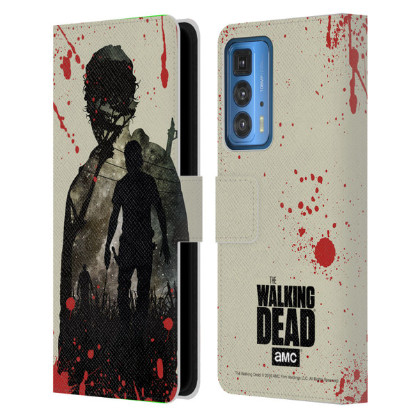 AMC The Walking Dead Silhouettes Rick Leather Book Wallet Case Cover For Motorola Edge (2022)