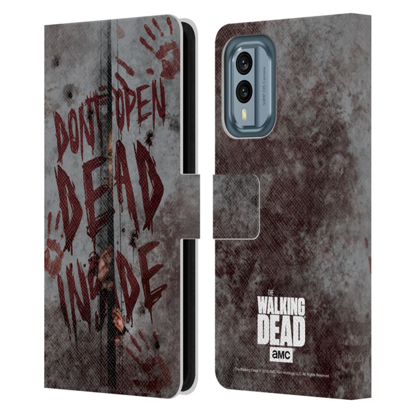 AMC The Walking Dead Typography Dead Inside Leather Book Wallet Case Cover For Nokia X30