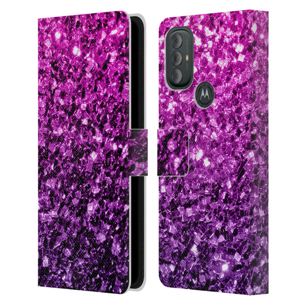 PLdesign Glitter Sparkles Purple Pink Leather Book Wallet Case Cover For Motorola Moto G10 / Moto G20 / Moto G30