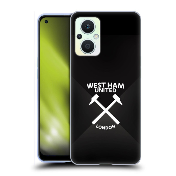 West Ham United FC Hammer Marque Kit Black & White Gradient Soft Gel Case for OPPO Reno8 Lite