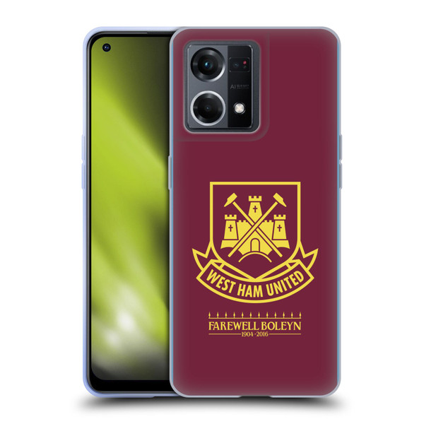 West Ham United FC Retro Crest 2015/16 Final Home Soft Gel Case for OPPO Reno8 4G